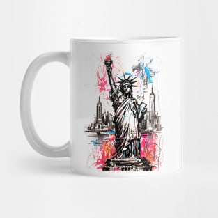 Scribbled Liberty: NYC Skyline Edition Mug